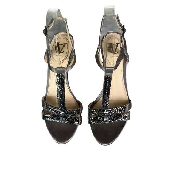 VINCE CAMUTO SIGNATURE Embellshed Heeled Sandals - Picture 2 of 10